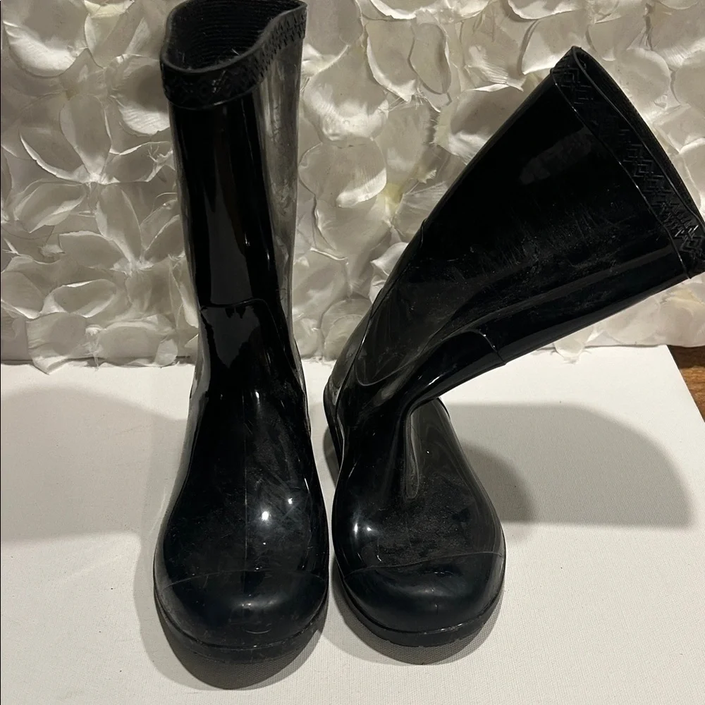 UGG Shiny Black Kids Rain Boots
